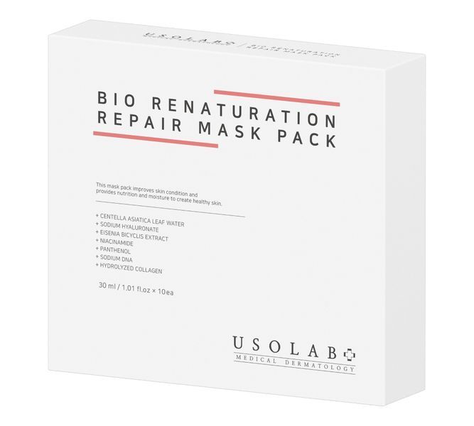 Восстанавливающая успокаивающая маска USOLAB Bio Renaturation Repair Mask Pack 1855746902 фото