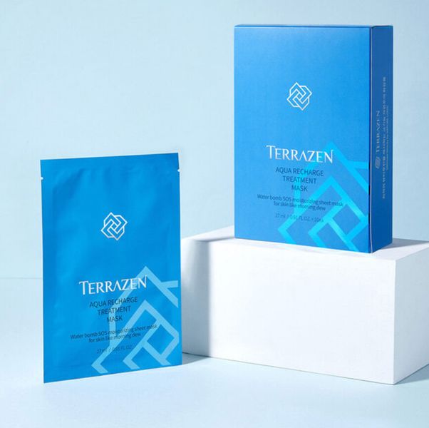 Інтенсивно зволожуюча тканинна маска з гіалуроновим комплексом - Terrazen Aqua Recharge Treatment Mask 000872 фото