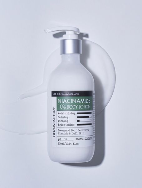 Derma Factory Niacinamide 10% Body Lotion - Дерматологічний заспокійливий лосьйон для тіла з ніацинамідом 000407 фото